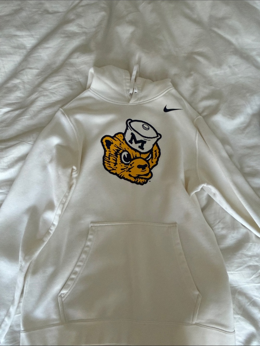 University of Michigan Nike Hoodie White Size Medium with Vintage Logo